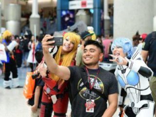 Cosplayers Vlad and Liz of Yuumei Cosplay Baltimore Md at the Aniplex  booth at Otakon 2017 After 18 years in Baltimore Md Otakon the  threeday anime convention celebrating Japanese and East Asian