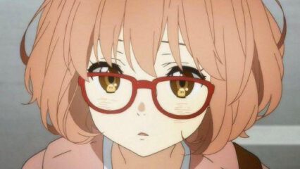 Mirai Kuriyama with her red glasses — anime girls with glasses