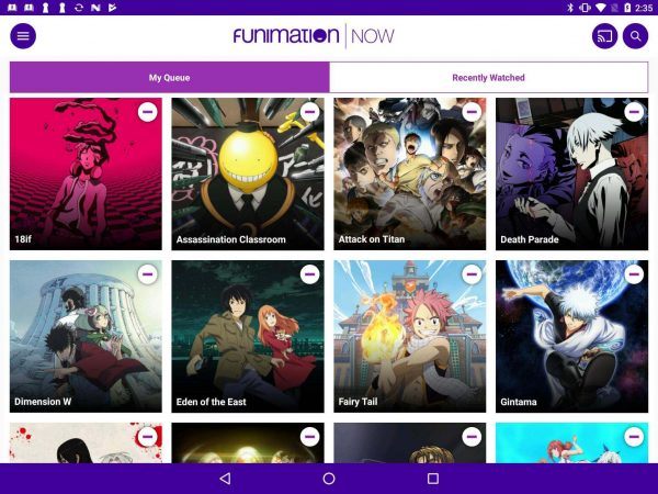 Streaming anime