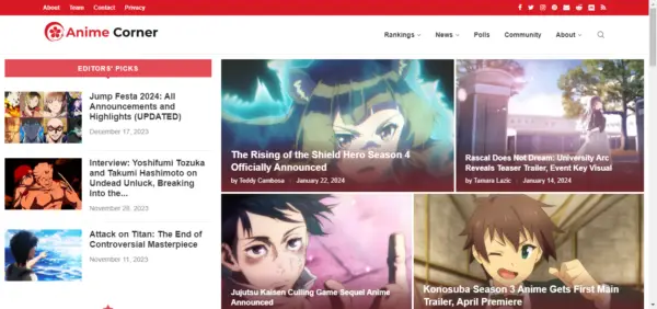 anime corner website