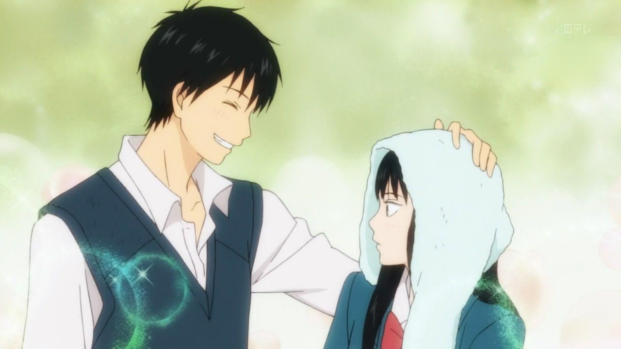 Kazehaya looking at Sawako with sincerity in an emotional scene from Kimi ni Todoke anime