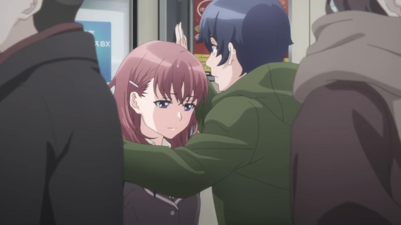 sweet and emotional anime couple scene