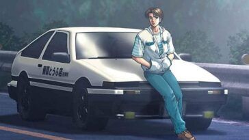 Initial D episode screenshot - Takumi AE86 downhill