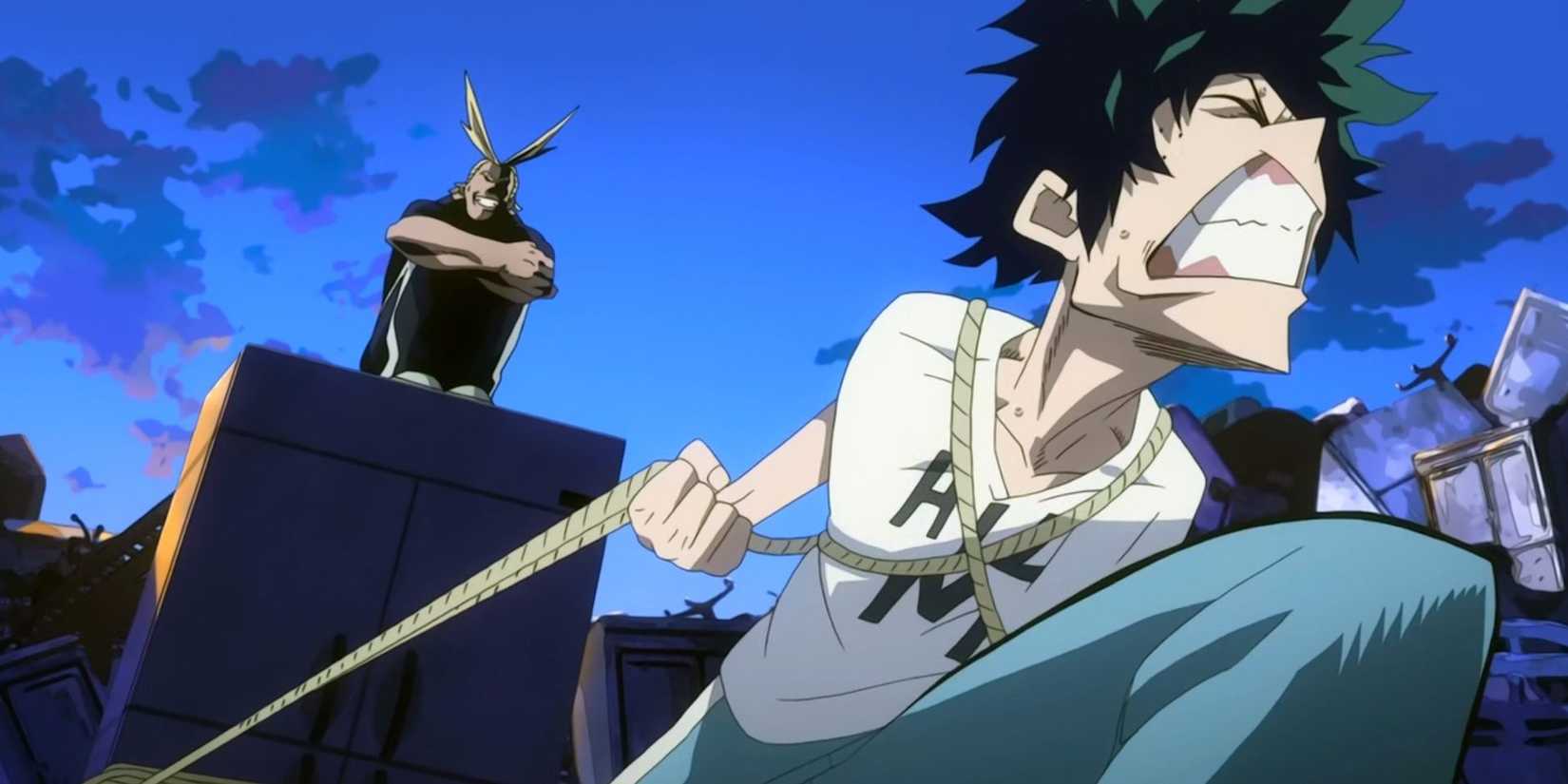 Deku and All Might in My Hero Academia