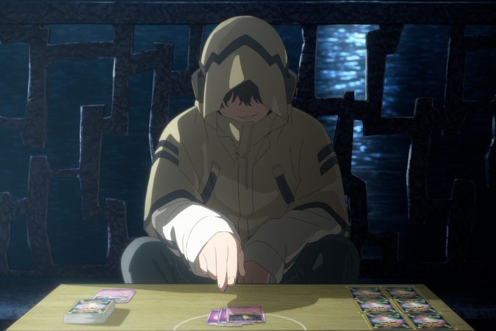 Pokemon Wild Card movie teaser visual with the TCG player protagonist and Mimikyu