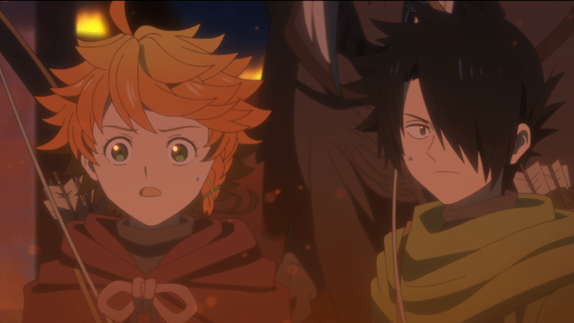 Emma and Ray in The Promised Neverland Season 2, episode 8.