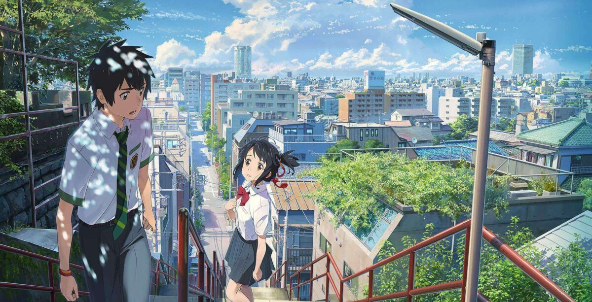 Taki and Mitsuha body swapping in Your Name — body swap anime