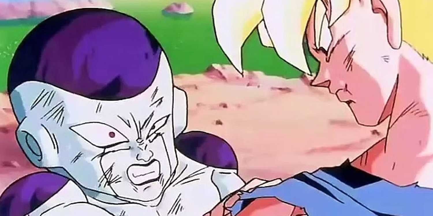 Goku facing Frieza on Namek in Dragon Ball Z