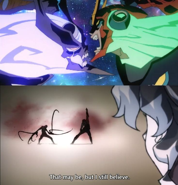 Gurren Lagann final battle at galaxy scale