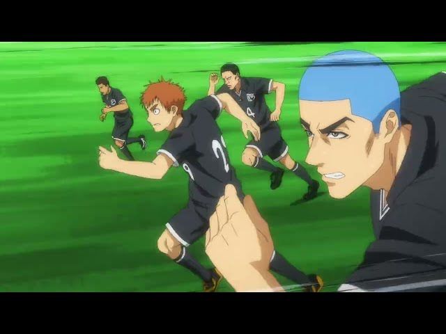 Ashito sprinting during the Kashiwa match — Aoashi Season 2